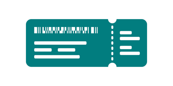 Teal coupon ticket template with barcode for event admission design.
