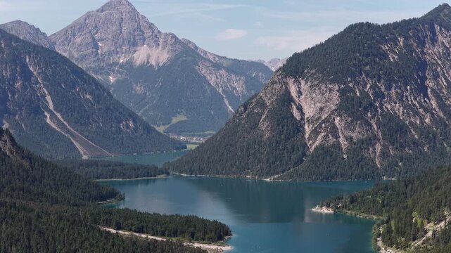 Lake Plansee and the surrounding Ammergau Alps in Tyrol, Austria Europe nature