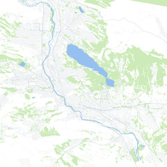Obraz premium Minimal vector city map of Tbilisi with streets, districts and road network