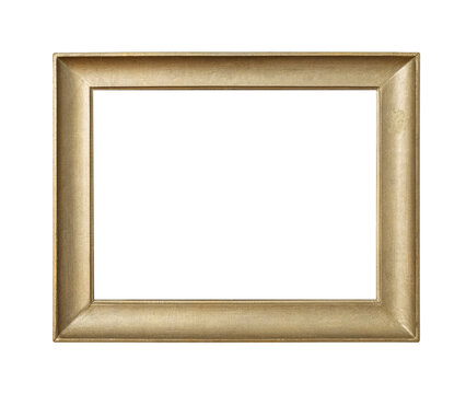 Golden picture frame border on transparent background