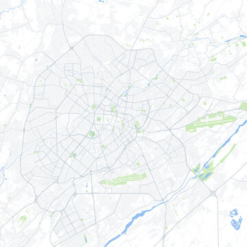 Minimal vector city map of Tashkent with streets, districts and road network