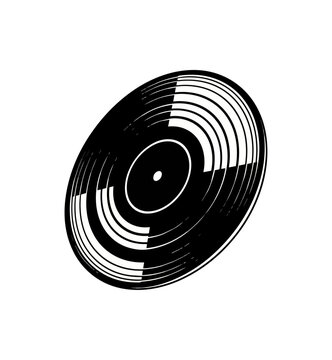 Abstract spinning vinyl record graphic illustration