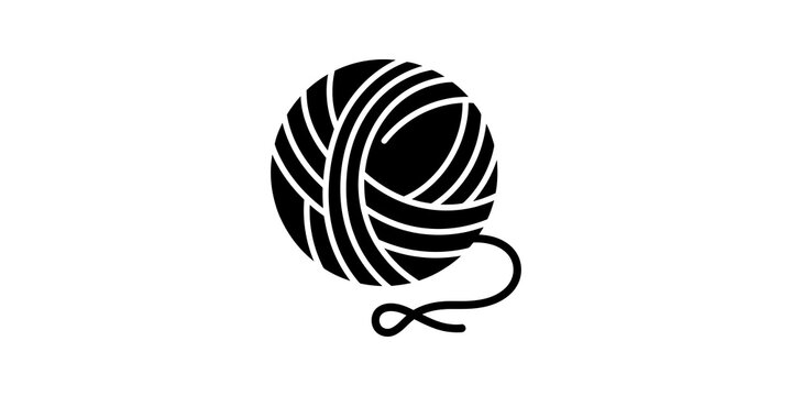 Ball of yarn vector icon representing knitting craft and hobby work.