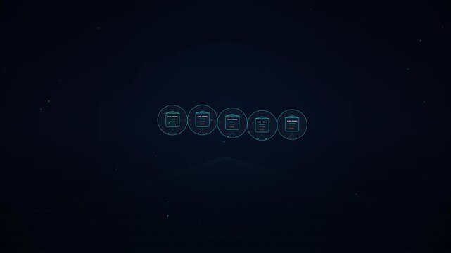 Blockchain Distributed Ledger Network Process HUD Nodes