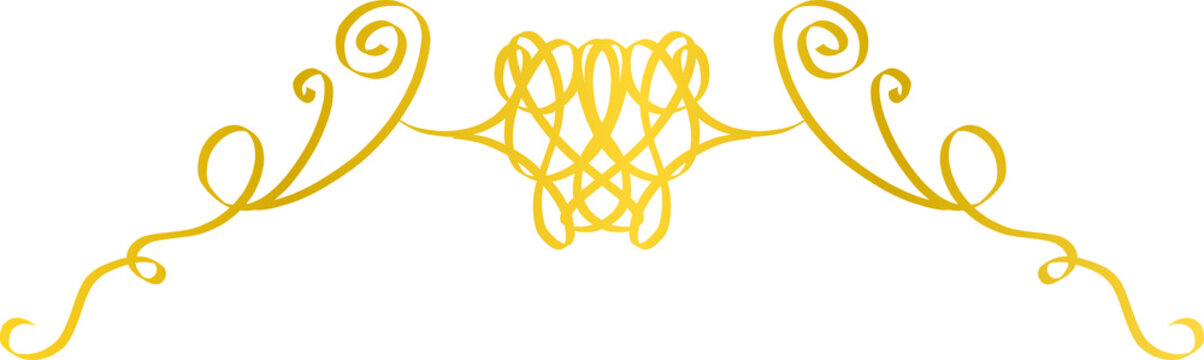 Elegant gold vintage flourish border design element