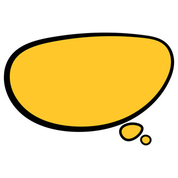 Yellow thought speech bubble comic book thinking cloud vector illustration