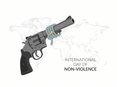 Knotted gun symbol for international day of non-violence concept