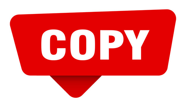 copy red sticker isolated on transpatent background. copy sign