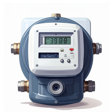 Smart Digital Water Meter for Water Consumption Monitoring Isolated on White Background