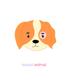 Fototapeta premium Cute Funny Brown Puppy Cartoon Character Illustration for Children and Pet Lovers