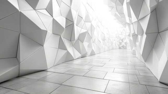 abstract interior wall with polygonal pattern
