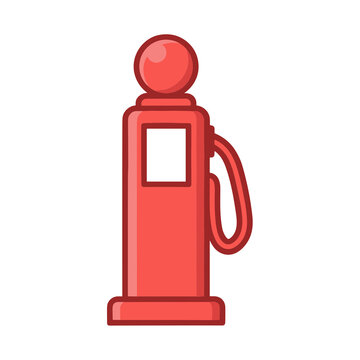 Red vintage gas pump icon