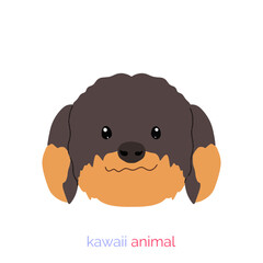 Fototapeta premium Cute Happy Brown Labrador Puppy Cartoon Dog Holding a Bone Vector Illustration Isolated on White Background Friendly Pet Animal Character Drawing Art