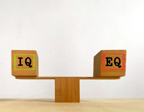 IQ and EQ Balance Concept Representing Intelligence and Emotional Intelligence