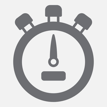 Stopwatch solid icon, measuring moments concept. Vector graphics. Time tracker, timer sign with glyph style icon for mobile or web design