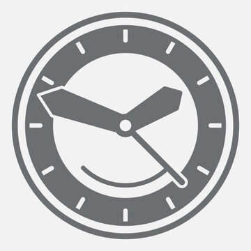 Gear clock solid icon, cogs, gear mechanisms concept. Vector graphics. Gear mechanism, clocks sign with glyph style icon for mobile or web design