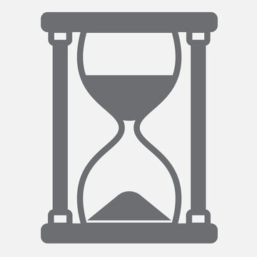 Hourglass solid icon, time is precious concept. Vector graphics. Sandglass clock, timer sign with glyph style icon for mobile or web design