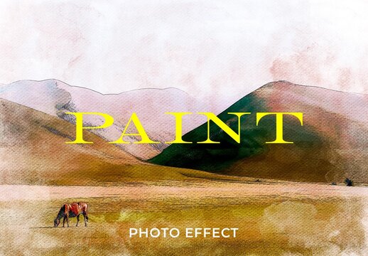 Watercolor Paint Photo Effect For Poster And Social Media Design