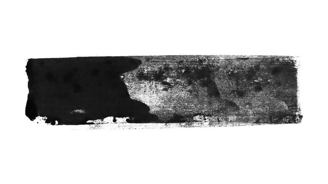 Black ink texture stop motion. Abstract horizontal brush strokes, smear, and smudge.