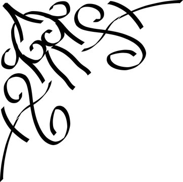 Decorative vintage swirl corner flourish design element