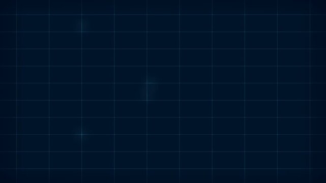 Animated dark digital cyber grid scrolling horizontally with moving light electrons representing data flow and technology network. (loopable)