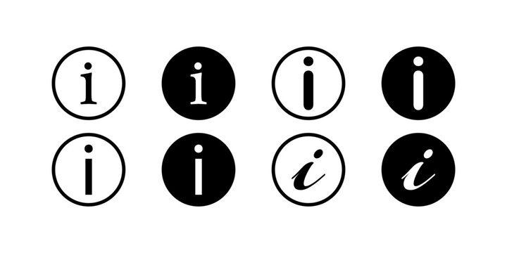 Information and help icon set with clear symbols for guidance support interface applications and websites