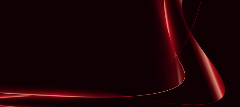 Abstract Luxury Dark Red Background with Elegant Wavy Lines