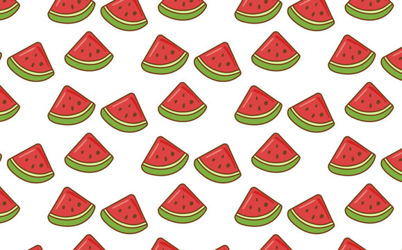 Water melon seamless pattern cute background. cute water melon