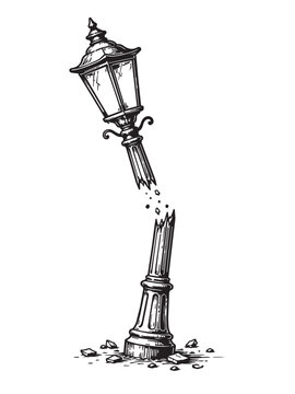 Broken Vintage Street Lamp
