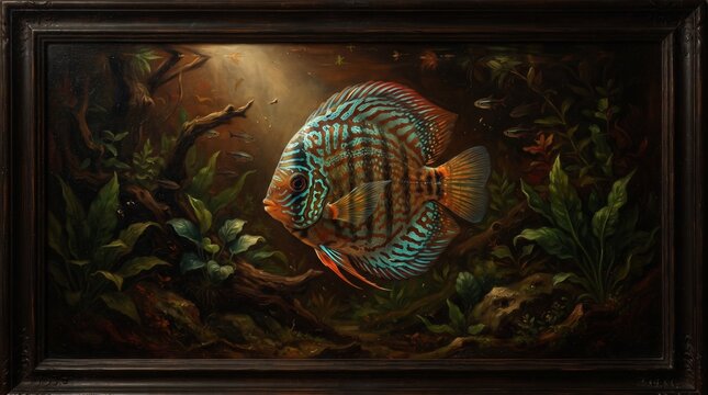 Discus fish painting