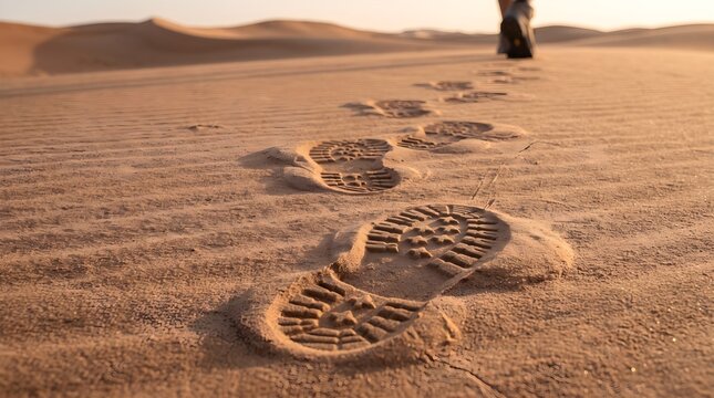 Shoe prints in the desert