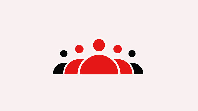 User profile silhouettes project red community relation marks over plain screens. Human resources presentation packages optimize directory layouts using this user profile icon asset.
