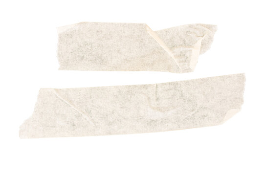 Assorted strips and pieces of masking adhesive tape isolated on a transparent background. Sticky scotch, duct paper. Design elements.