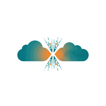 Cloud Load Balancing Visualization Vector Design