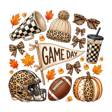 Preppy Game Day Football Fall PNG