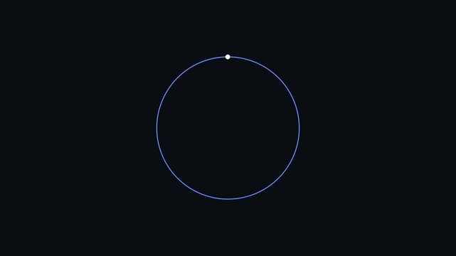 Minimalist blue circular preloader animation with resetting status text