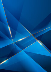 blue abstract background with luxury golden elements vector illustration