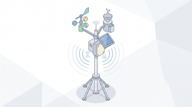 Automated weather monitoring station with solar power and wireless data transmission technology