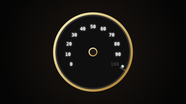 Kinetic Chronograph Gold Engraved Progress Sweep Motion Graphics 4K