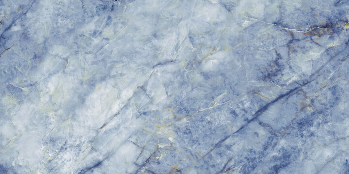 Luxury Blue Marble Texture with Soft Crystal Veining and Subtle Gold Accents