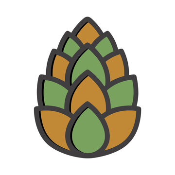 Stylized hop cone illustration
