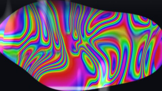 Psychedelic colorful wave pattern background. 2d animation