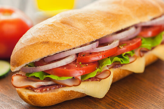 Ham and cheese sandwich with fresh veggies