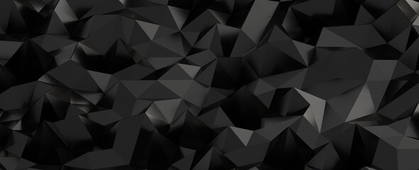 Fototapeta premium Modern black and grey polygonal texture, ideal for digital design and backgrounds.