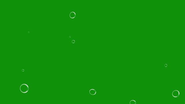 liquid foam bubbles green screen background. soap bubbles raising upward with realistic transparent texture and natural movement. clean water effect for overlay. seamless 4k animation
