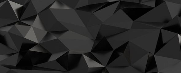 Fototapeta premium Abstract dark low poly background with geometric shapes and subtle shadows. Modern digital art.