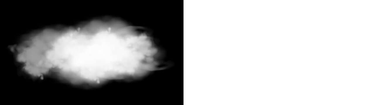 Realistic white steam cloud with smoke overlay isolated on transparent background png