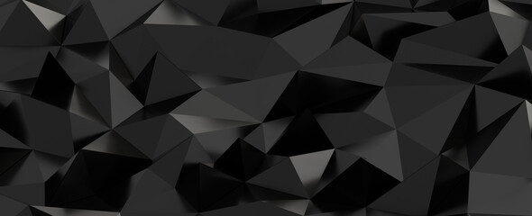 Naklejka premium Modern abstract background with dark geometric polygonal shapes and subtle lighting for elegant desi