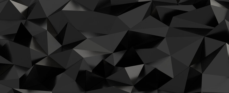 Modern abstract background with dark geometric polygonal shapes and subtle lighting for elegant desi