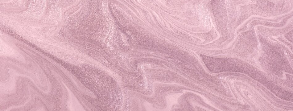 Light pink abstract fluid art background with lilac liquid marble texture effect in acrylic pour painting style